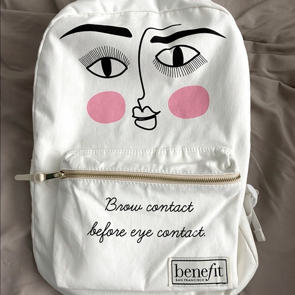 BENEFIT COSMETICS - white backpack